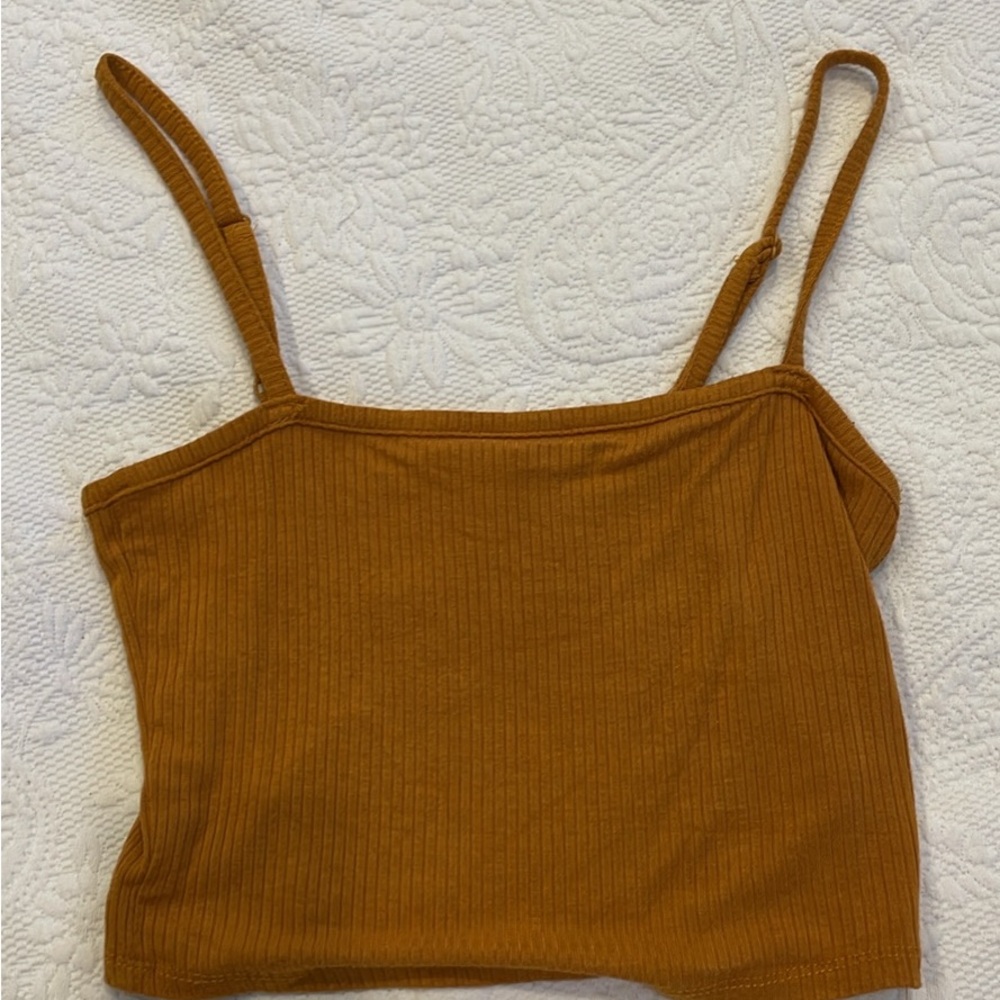 Women's Ribbed Tan Crop Top
